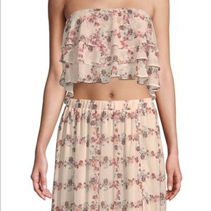 Two piece English factory floral outfit.